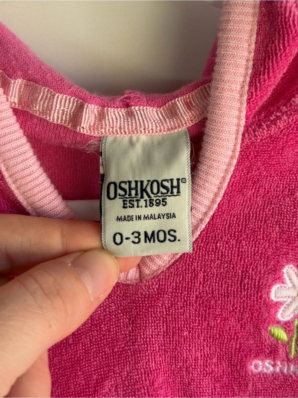 Y2K OshKosh B'gosh Pink Hooded Terry Top size 0-3m